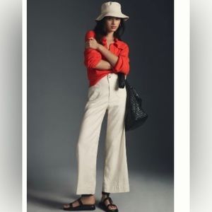 Colette cropped wide-leg linen pants